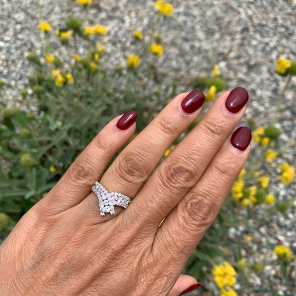 Sterling Silver Unique Fancy Wedding Band Ring